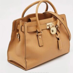 Michael Kors Tan Satchel with Gold Hardware